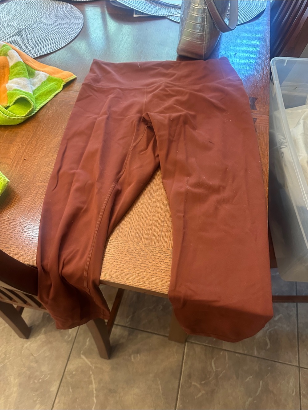 lululemon rust-colored high-rise leggings